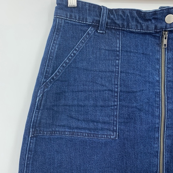 Madewell Denim Utility Zip Skirt Dark Wash Sz 31 - Picture 5 of 11
